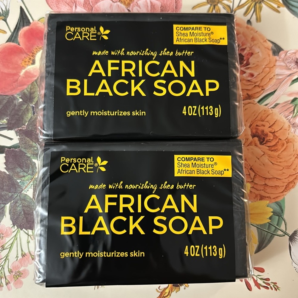 Two AFRICAN BLACK SOAP. Shea moisture. Each 4 oz (113g).